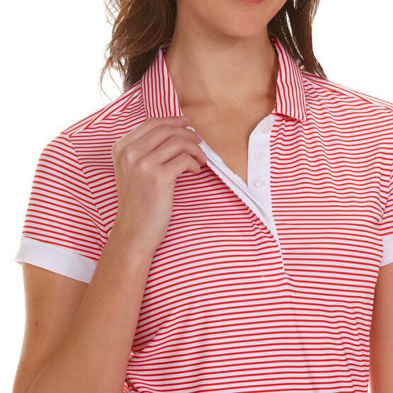 Valiente Streifen-Druck Halbarm Polo rot von Valiente