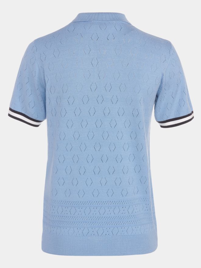 Valiente Strick Halbarm Polo hellblau von Valiente