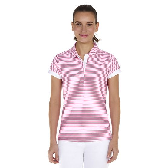 Valiente polo printed stripes Halbarm Polo pink von Valiente