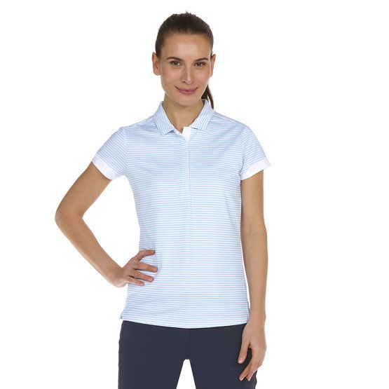 Valiente polo printed stripes Halbarm Polo türkis von Valiente