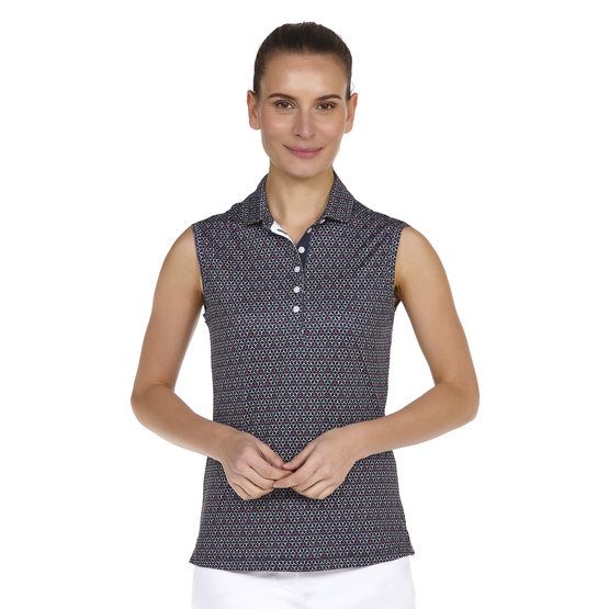 Valiente polo w/o sleeves printed ohne Arm Polo navy von Valiente