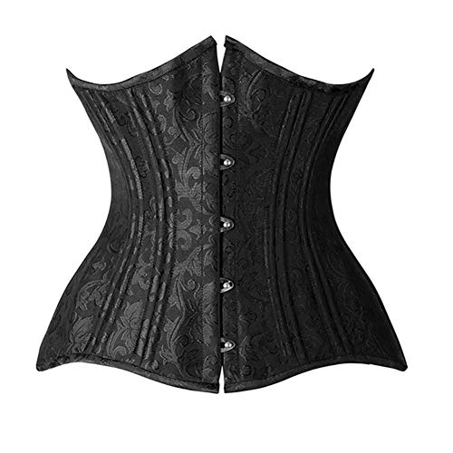 Valin Damen Große Größen Schnürt Sich Corsage Korsett Unterbrust Top Korsett Stahl entbeint,C684,Schwarz,XL von Valin