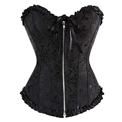 Valin Damen Große Größen Schnürt Sich Corsage Korsett Vollbrust Korsett Kunststoff entbeint,C078-2,Schwarz,5XL Valin Damen Große Größen Schnürt Sich Corsage Korsett Vollbrust Korsett Kunststoff entbeint,C078-2,Schwarz,5XL von Valin