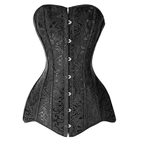 Valin Damen Große Größen Schnürt Sich Corsage Korsett Vollbrust Top Korsett Stahl entbeint,C687,Schwarz,6XL von Valin