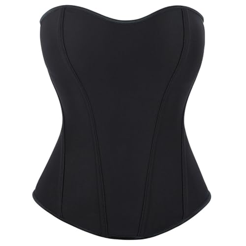 Valin Damen Schwarz Taillenmieder Push up Überbrust Korsett Elastisch Reißverschluß Korsage Corsage,34-36,C908 von Valin