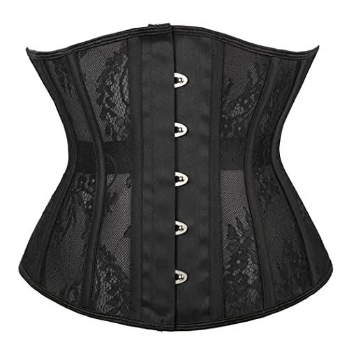 Valin Damen Schwarz Taillentrainer Korsage Korsett Shapewear Mesh Unterbrust Korsett Mit Stahlknochen Corset Latex Schnüren Corsage,36-38,C766 Valin Damen Schwarz Taillentrainer Korsage Korsett Shapewear Mesh Unterbrust Korsett Mit Stahlknochen Corset Latex Schnüren Corsage,36-38,C766 von Valin