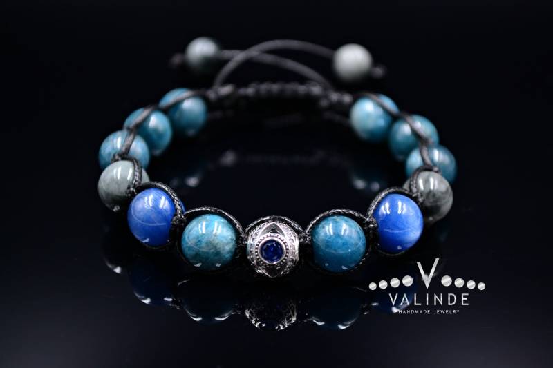 Herren Apatit Armband/925 Sterling Silber Kyanit Geschenk Für Mann Falkenauge von Valinde