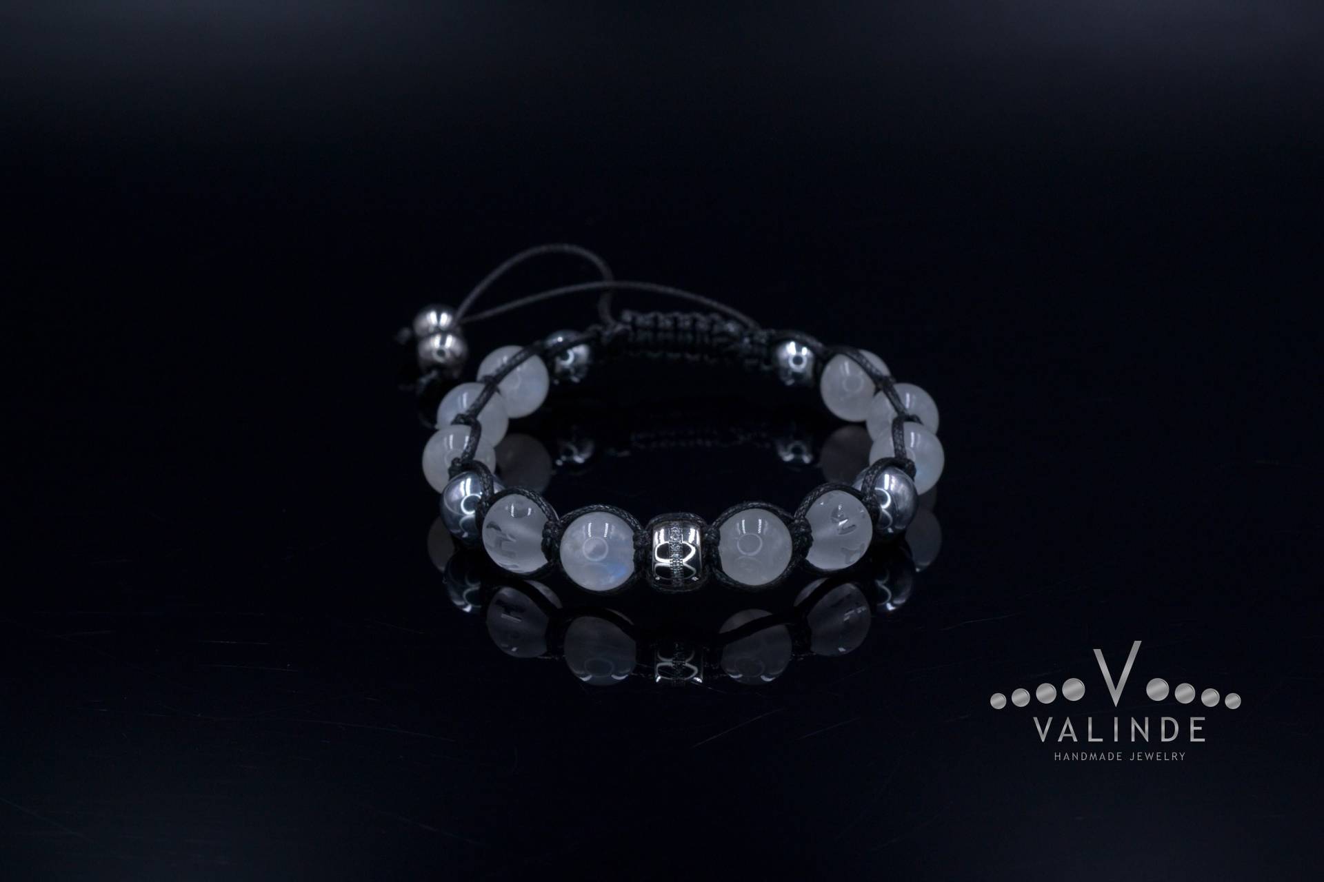 Herren Echtes Mondstein Armband/925 Sterling Silber Edelstein Kristall Geschenk Oder Verstellbares von Valinde