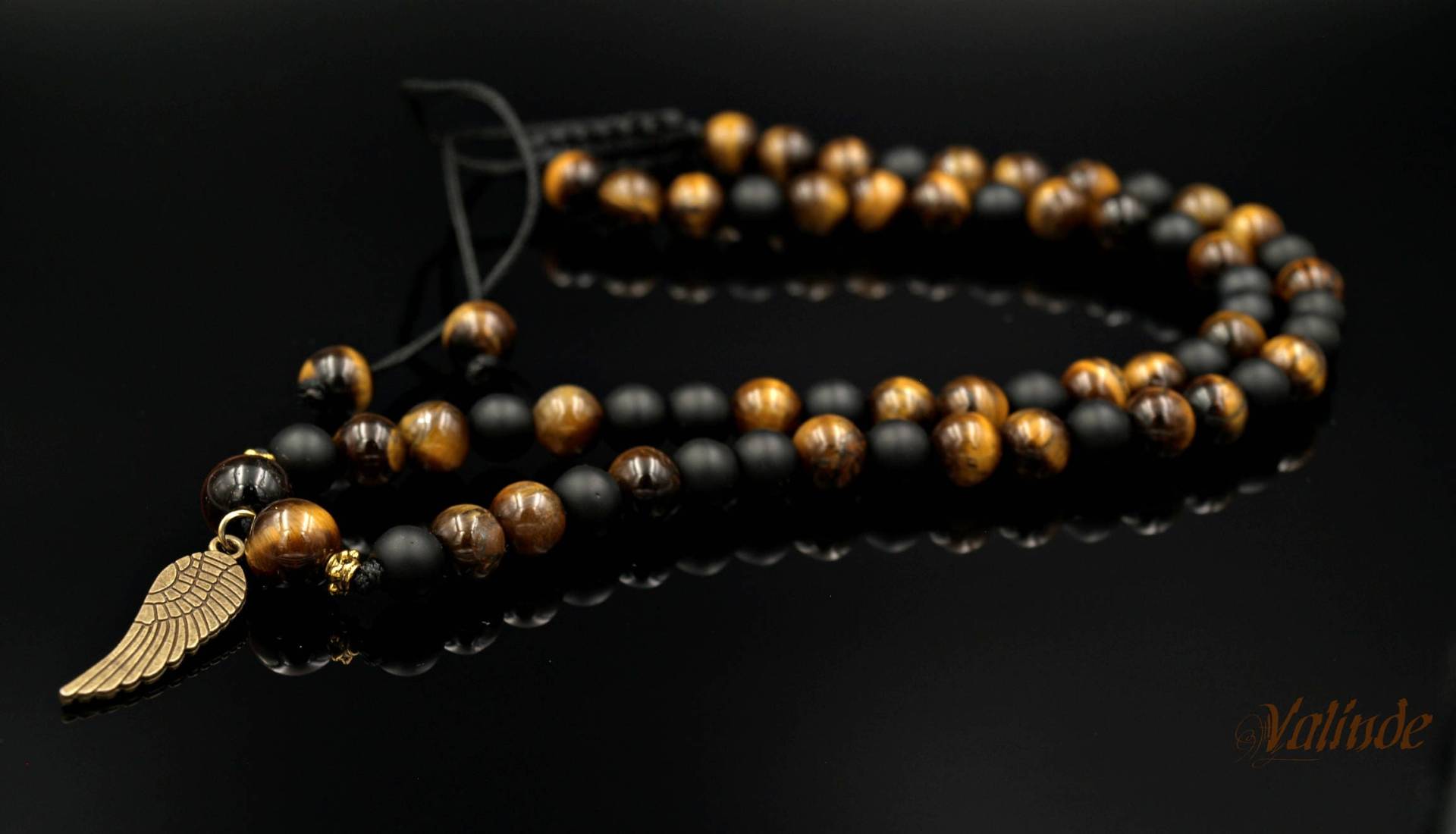 Herren Tigerauge Perlen Halskette Schwarzer Onyx Edelstein Geschenk Für Männer Perlenkette Schmuck Ihn Kristall von Valinde