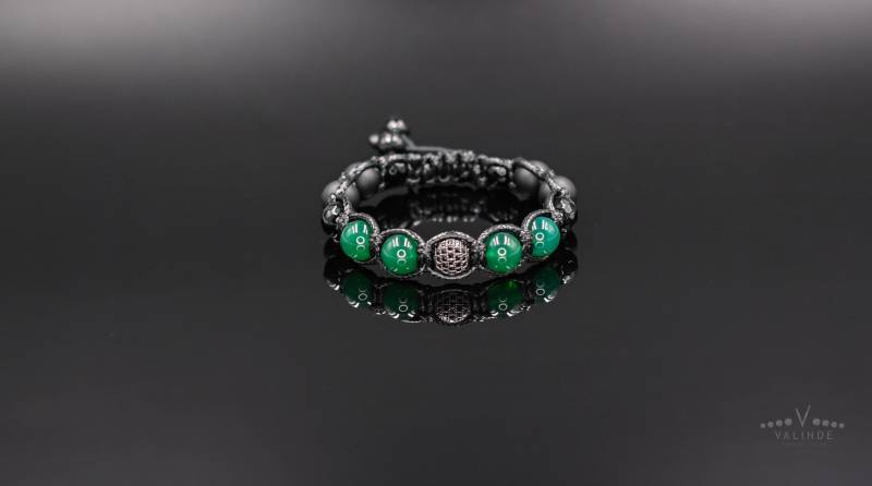 Herren Cubic Zirconia Bead Armband Achat Woven Kristall Luxus Geflochtenes Geschenk Für Einstellbares Onyx von Valinde