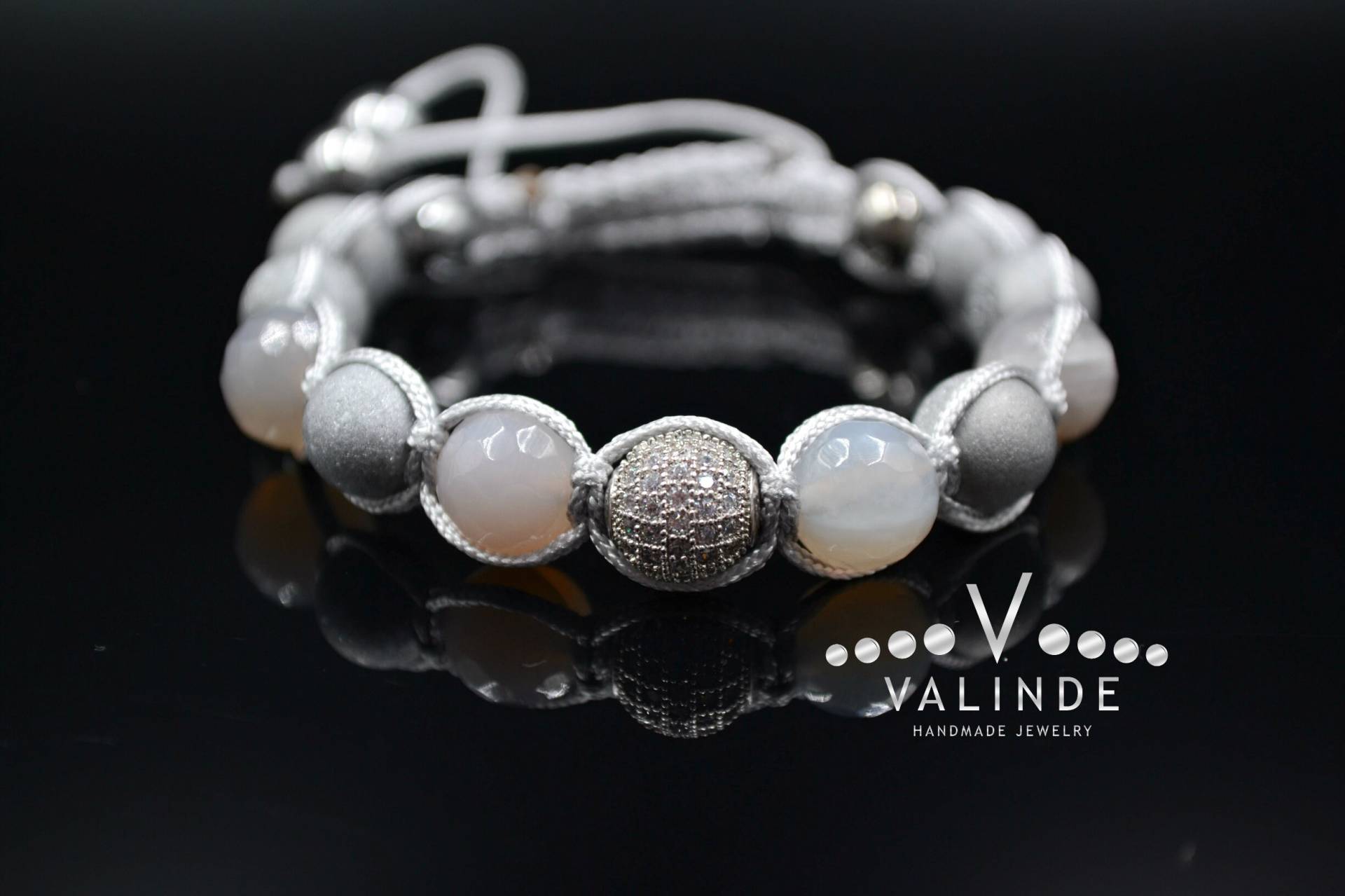 Natürliches Achat Armband Herren Cz Geflochtenes Druzy Kristall Geschenk Für Männer Verstellbares Makramee von Valinde