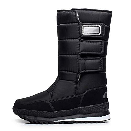 Herren-Schneestiefel, wasserdichte Winterstiefel, Winterwärmende Sneaker, Stiefel unter dem Knie, Plüschschuhe, Outdoor-Anti-Rutsch-Stiefel, Schwarz von Valink