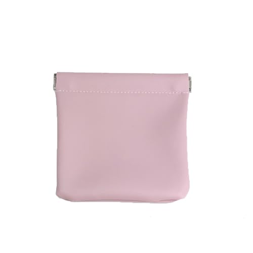 VALINK Kleine Make-up-Tasche für Geldbörse, Verschlusstaschen, tragbare Kosmetiktasche aus PU-Leder, Münzbörse für Kosmetik, Kopfhörer, Schmuck, violett, Quadrat von Valink