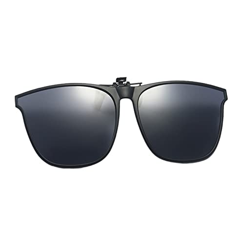 VALINK Polarisierte Flip-Up-Sonnenbrille zum Aufstecken, UV400-Gläser, wendbar, polarisierte Clip-Sonnenbrille für Radfahren, Fahren, Schwarz/Grau von Valink