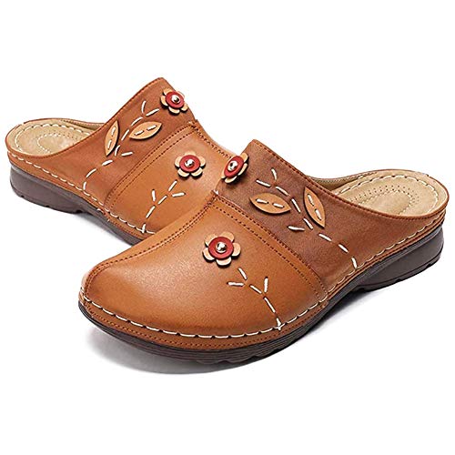 VALINK Damen Clogs Sandalen 2023 Bequeme Slip On Garten Clogs Schuhe Keilsandalen Sommer Outdoor Strand Sportschuhe Gelb von Valink