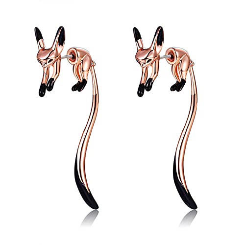 VALINK Fuchs-Ohrringe, langer Schwanz, Temperament, baumelnde Ohrringe, Schmuck, Fuchs-Ohrstecker, Wackelschwanz, Fuchs-Ohrring, Tier-Ohrringe, Teenager, baumeln von Valink