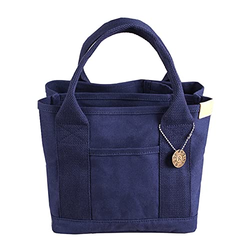 Valink Große Kapazität Handtasche mit mehreren Taschen, tragbare Damen-Tragetasche, stilvolle Umhängetasche mit Reißverschluss, Dunkelblau von Valink