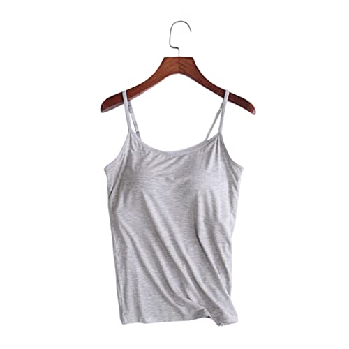 VALINK Sommer Damen Tank Tops mit integriertem Regal-BH, Frauen Camisole Tops in BH Hals Weste Gepolstert Slim Fit Tank Tops von Valink