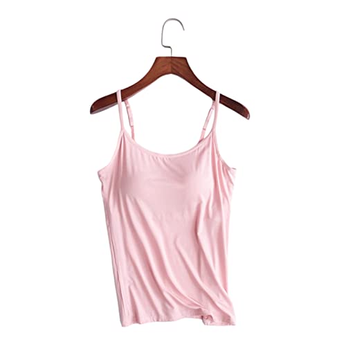 Valink Sommer Damen Tank Tops mit Eingebautem Regal-BH, Damen Camisole Tops in BH Hals Weste Gepolstert Slim Fit Tank Tops von Valink