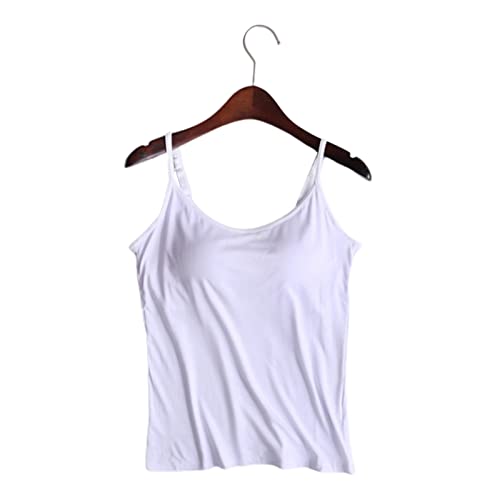 VALINK Sommer Damen Tank Tops mit integriertem Regal-BH, Frauen Camisole Tops in BH Hals Weste Gepolstert Slim Fit Tank Tops von Valink