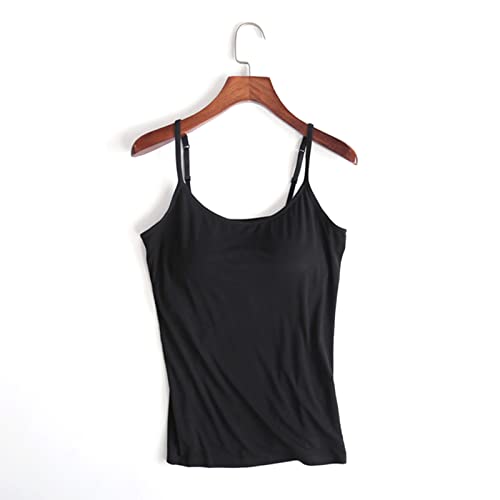 Valink Sommer Damen Tank Tops mit Eingebautem Regal-BH, Frauen Camisole Tops in BH Hals Weste Gepolstert Slim Fit Tank Tops von Valink