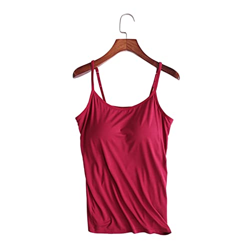 Valink Sommer Damen Tank Tops mit Eingebautem Regal-BH, Damen Camisole Tops in BH Hals Weste Gepolstert Slim Fit Tank Tops von Valink