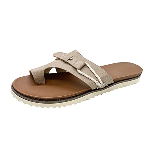 Valink Sommer New Damen Metallic Decor Flat Flip Flop für Zuhause Strand Flip Flops Weiche Sohle Schuhe Outdoor Zehensandalen von Valink