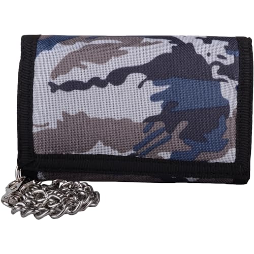 Herren/Jungen Geldbörse mit Kette, Camouflage/Armee-Stil mit Reißverschluss, Artic Grey, Casual von Valita