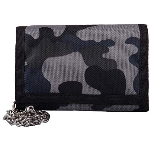 Herren / Jungen Camouflage / Armee-Stil Ripper Verschluss Geldbörse mit Kette, Schwarz - schwarz / grau - Größe: Einheitsgröße von Valita