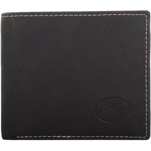 Valita Zweifach Faltbare Herren-RFID-Geldbörse aus echtem Leder im Distressed-Look – Schwarz/Grau von Valita