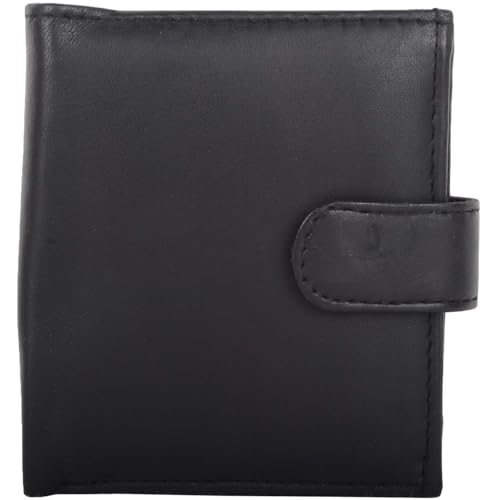 Herren-Geldbörse aus echtem weichem Leder, RFID-Doppelfaltung, mit mehreren Funktionen, Schwarz , Casual von Valita