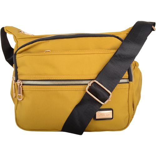 Valita Damen-Handtasche, groß, kontrastierend, verstellbarer Riemen, Umhängetasche, senffarben, Einheitsgröße von Valita