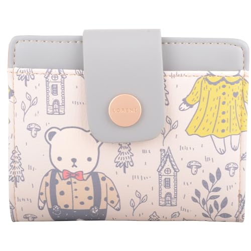 Valita Kleine, weiche PU-RFID-geschützte Teddybär-Geldbörse mit abnehmbarer Handschlaufe, Denimblue, Einheitsgröße von Valita