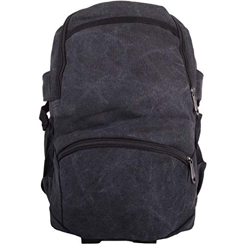 Valita Rucksack für Damen/Herren, groß, Segeltuch, für Urlaub/Wandern/Reisen/Handgepäck, Schwarz - Schwarz - Größe: Einheitsgröße von Valita