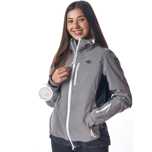 Valkental® Reflektierende Funktionsjacke [Das Original] - Damen - Wasserabweisend & Winddicht | Doppel Reißverschluss | Geeignet als Laufjacke, Fahrradjacke & Übergangsjacke | VERTEX Jacke von Valkental