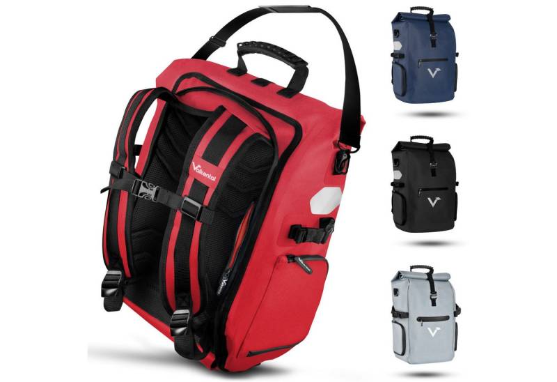 Valkental Fahrradrucksack Valkental Rucksack ValkPro 3in1 Fahrradtasche rot von Valkental