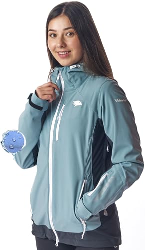 Valkental - Funktionale Softshelljacke Damen | Wasserabweisend & Atmungsaktiv | Mit Lüftung | Geeignet als Laufjacke, Fahrradjacke & Übergangsjacke von Valkental