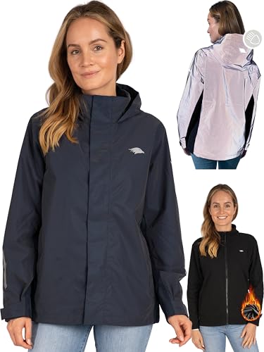 Valkental - Reflektierende & Wasserdichte 3in1 Jacke Herren [Fleece Zipp-In & Verstaubare Kapuze] Geeignet als Winterjacke, Regenjacke & Fahrradjacke - 10.000mm Wassersäule - Doppel Reißverschluss von Valkental