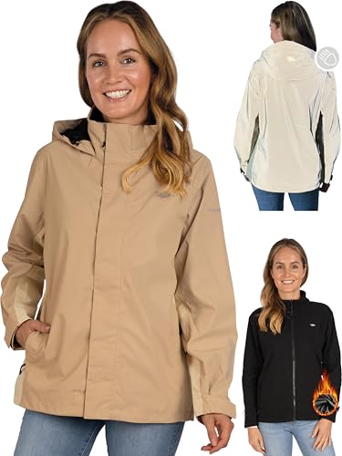 Valkental - Reflektierende & Wasserdichte 3in1 Jacke Herren [Fleece Zipp-In & Verstaubare Kapuze] Geeignet als Winterjacke, Regenjacke & Fahrradjacke - 10.000mm Wassersäule - Doppel Reißverschluss von Valkental