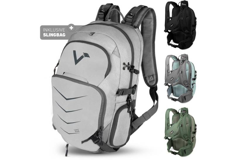Valkental Wanderrucksack Fahrradrucksack & Outdoor Rucksack (2-tlg), wasserdicht & atmungsaktiv 22 L von Valkental