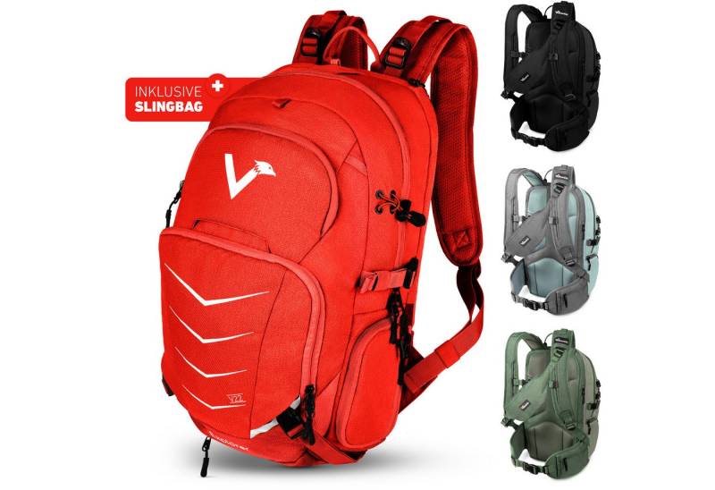 Valkental Wanderrucksack Fahrradrucksack & Outdoor Rucksack (2-tlg), wasserdicht & atmungsaktiv 22 L von Valkental