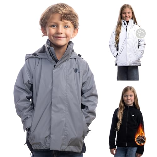 Valkental - Wasserdichte 3in1 Jacke Kinder mit Fleece Zipp-In | Jungen & Mädchen | Geeignet als Winterjacke, Regenjacke & Fahrradjacke von Valkental