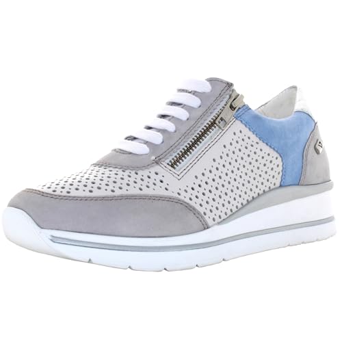 VALLEVERDE Sneakers Keilabsatz Damen 36399 Grau Leder Original PE 2024, blau, 36 EU von Valleverde