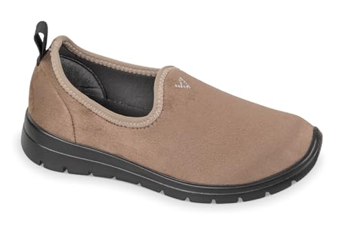 Valleverde Damen-Mokassins 25360 aus elastischem Gummi, Schwarz oder Blau oder Taupe, Taupe, 39 EU von Valleverde