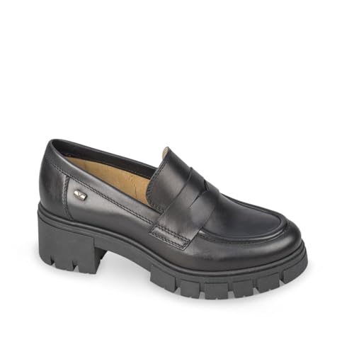 Valleverde Damen-Mokassins 47660 aus schwarzem Leder oder T.Moro lässiges Modell. Ein bequemer Schuh für alle Gelegenheiten. Herbst Winter, Schwarz , 39 EU von Valleverde