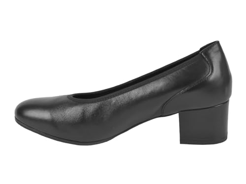 Valleverde Damen-Pumps 36372 aus schwarzem Leder, zum Tragen mit jeder Art von Look mit Absatzverarbeitung. Ein Schuh für alle Gelegenheiten. Herbst-Winter 2021, Schwarz , 39 EU von Valleverde