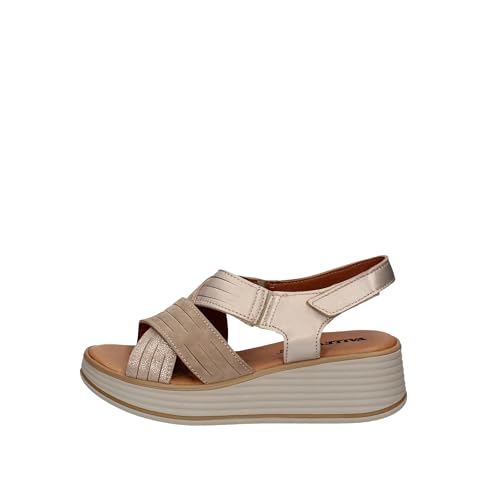 Valleverde Damen-Sandalen 49311 aus weißem oder taupefarbenem Leder, lässiges Modell. Ein bequemer Schuh, der für alle Gelegenheiten geeignet ist. Frühling-Sommer 2023, Taupe, 37 EU von Valleverde