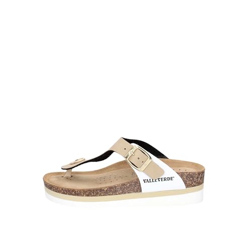 Valleverde VG4830 Sandalen Flip-Flops Bio Memory Damen Leder, sand, 35 EU von Valleverde