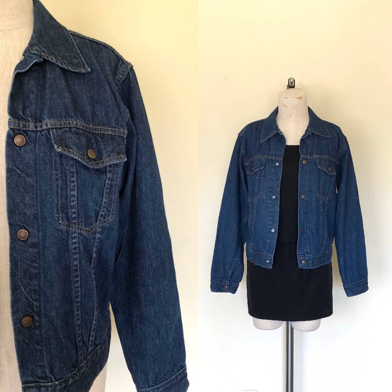 Vintage 80Er Jeansjacke Montgomery Ward Mid Weight Dark Wash - M von ValleyGirlPhx