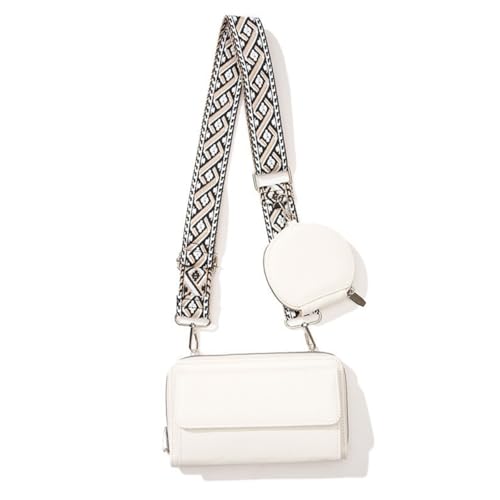 Valleycomfy Handytasche zum Umhängen Damen Klein Handytasche PU Leder Crossbody Bag Damen Bags mit Geldbörse, Verstellbarem Schultergurt (Beige) von Valleycomfy